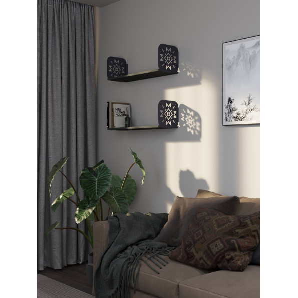 Полка навесная 22х80х22 см из ЛДСП Антрацит -
                                                        Фото 1